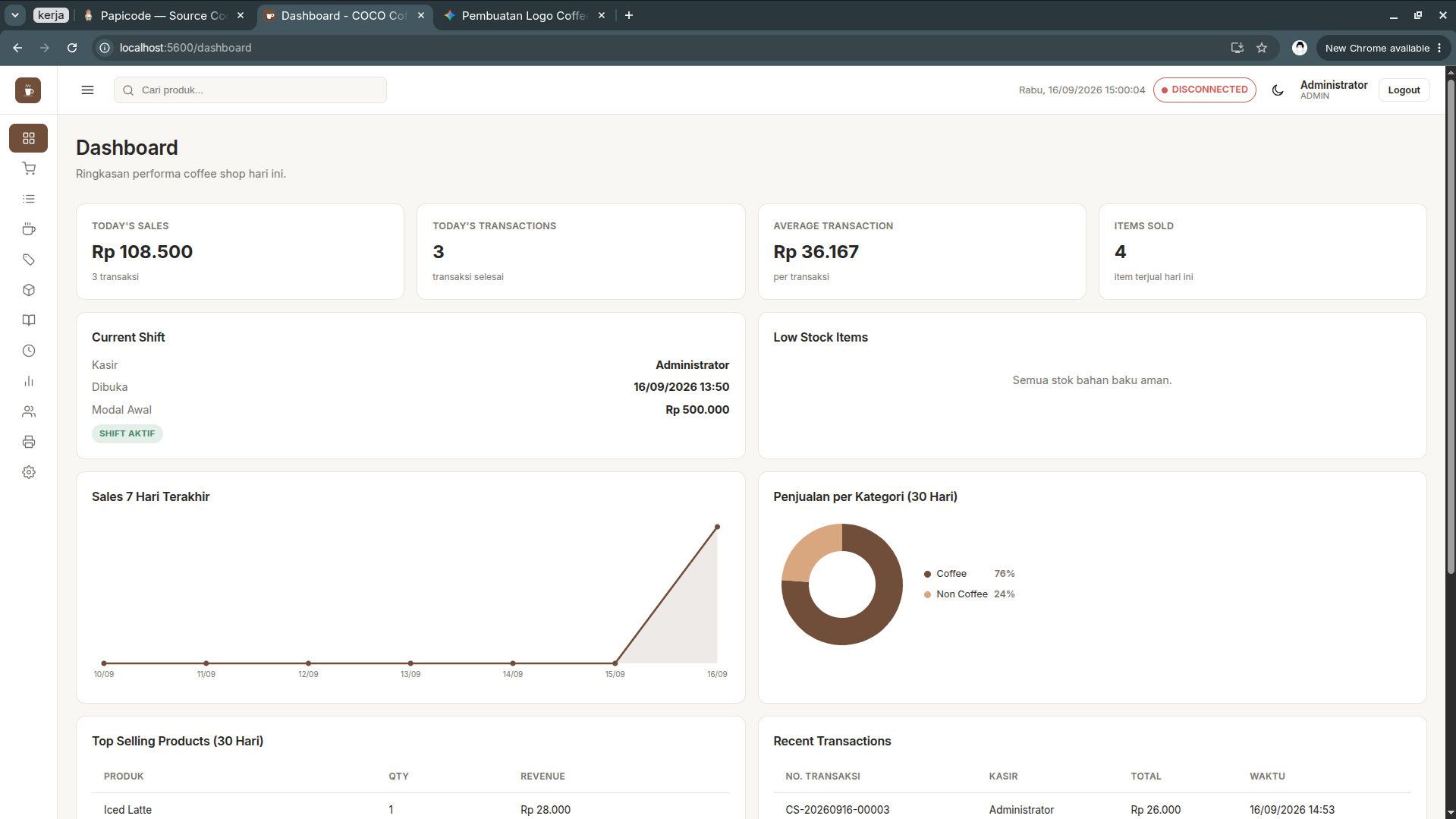 Aplikasi POS (Point of Sale) untuk Coffee Shop - screenshot 2