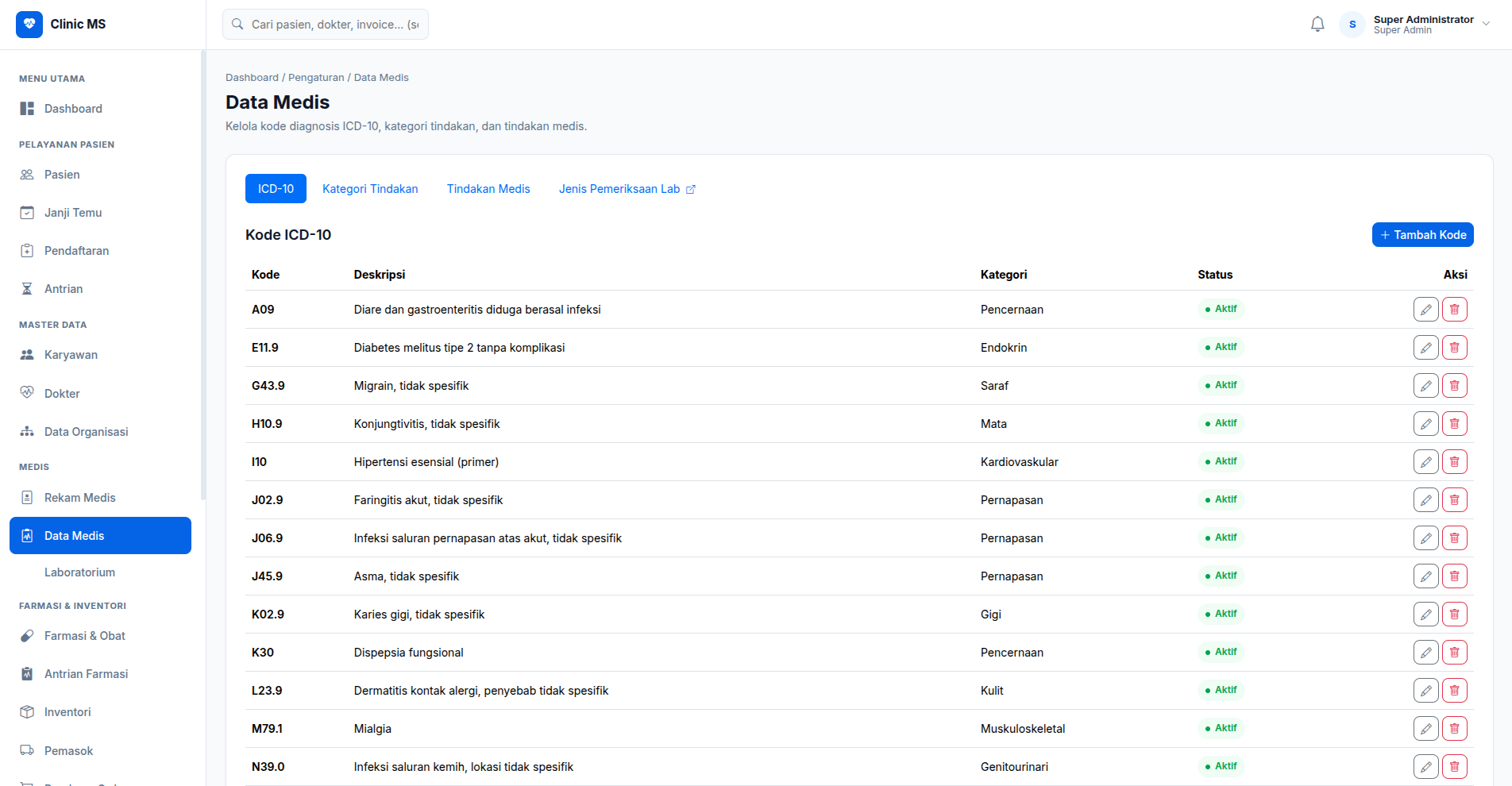 Sistem Administrasi Klinik - screenshot 2