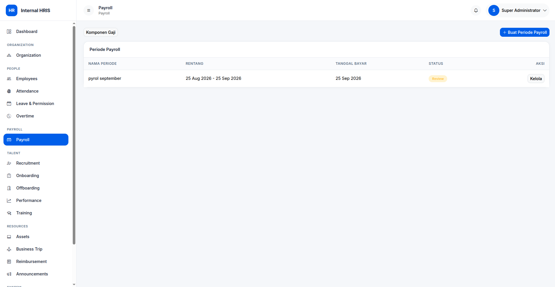 Sistem Informasi Manajemen SDM (HRIS) Internal Perusahaan - screenshot 2