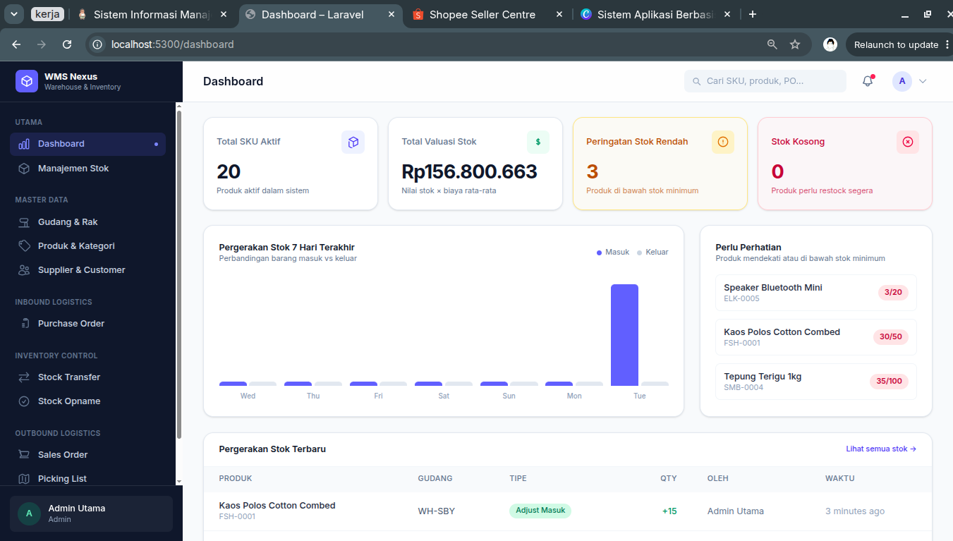 Sistem Manajemen Gudang & Inventaris Berbasis Laravel - screenshot 1