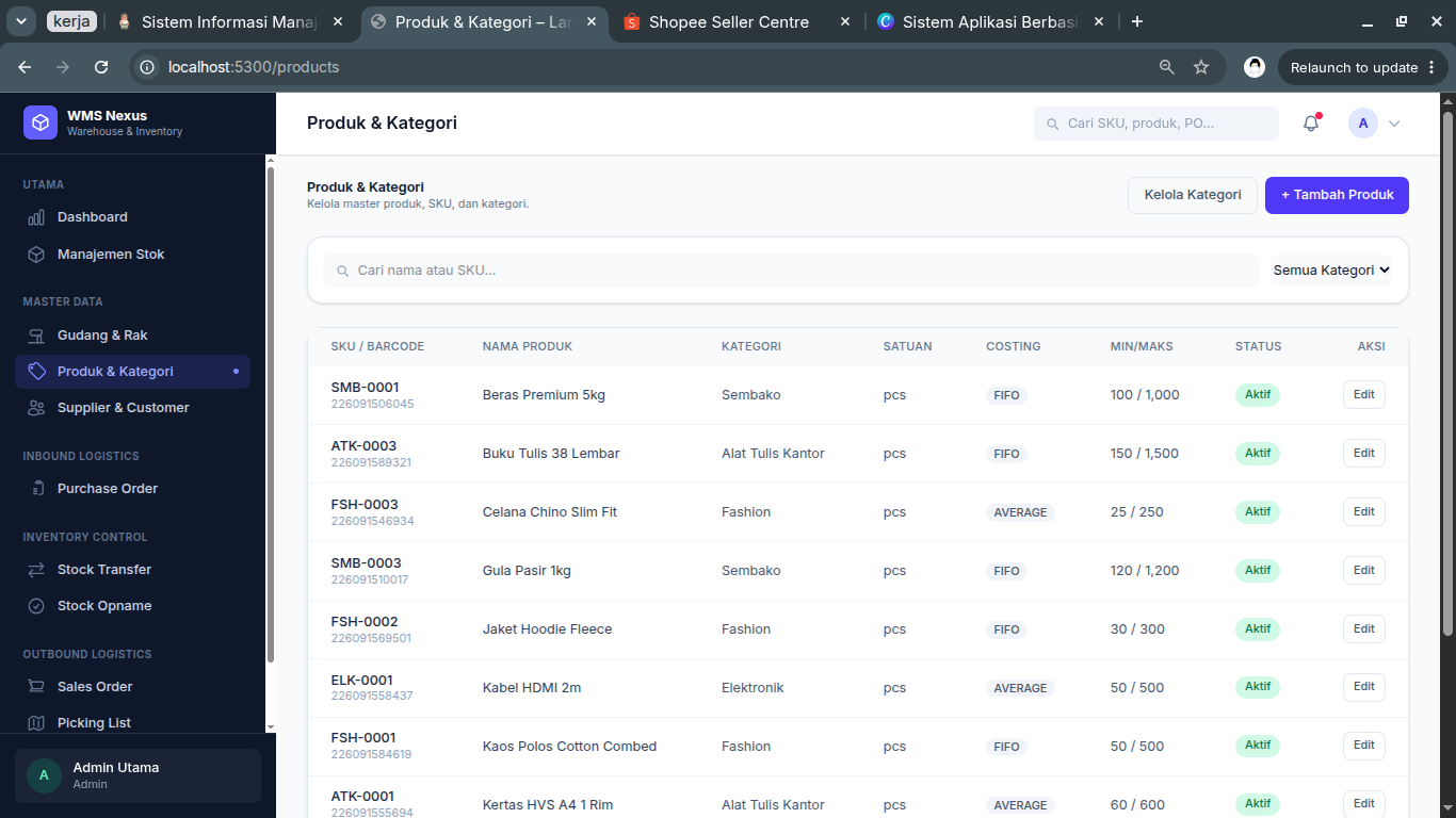 Sistem Manajemen Gudang & Inventaris Berbasis Laravel - screenshot 3