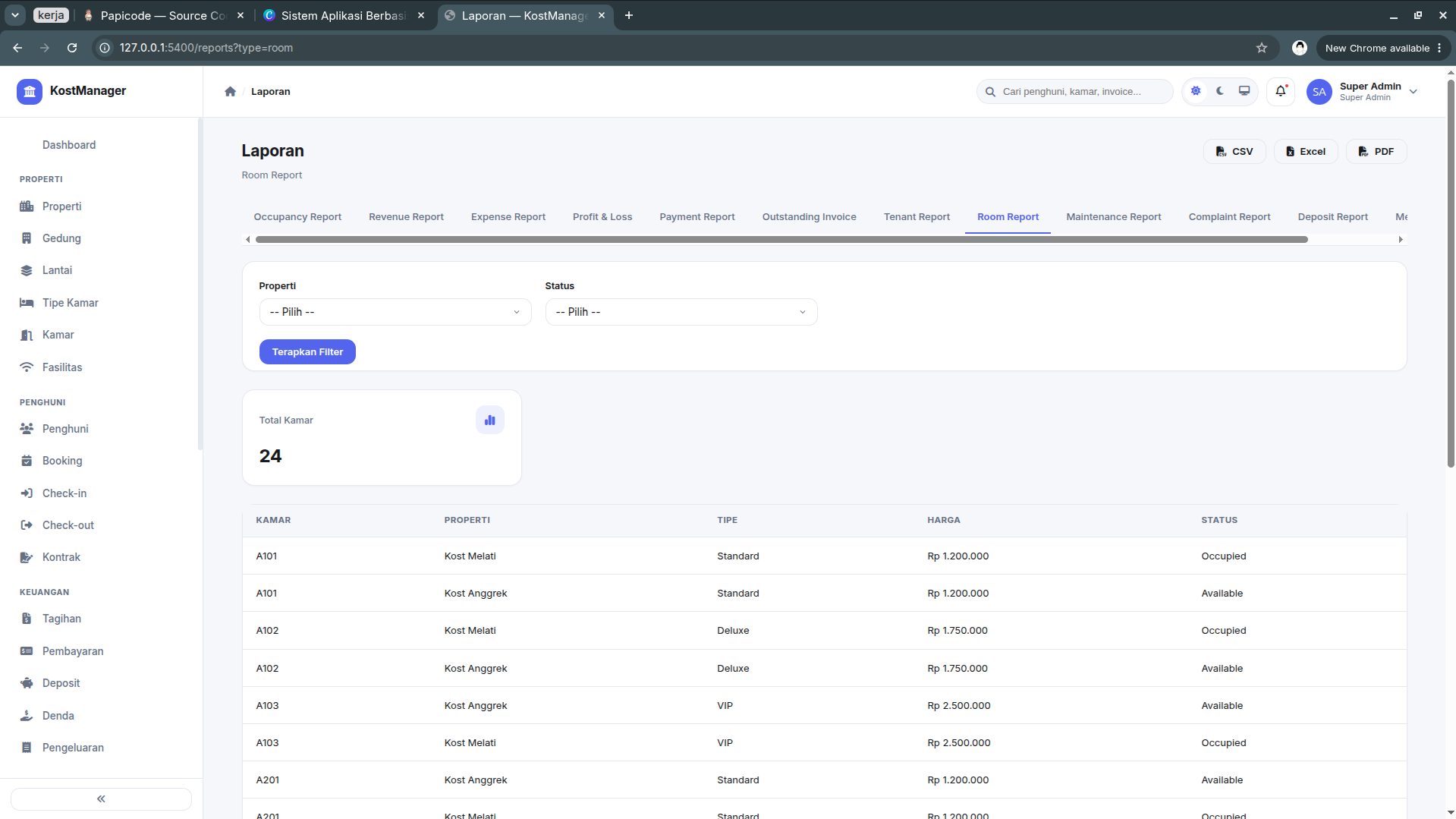 Sistem Manajemen Kost & Properti Berbasis Laravel - screenshot 3