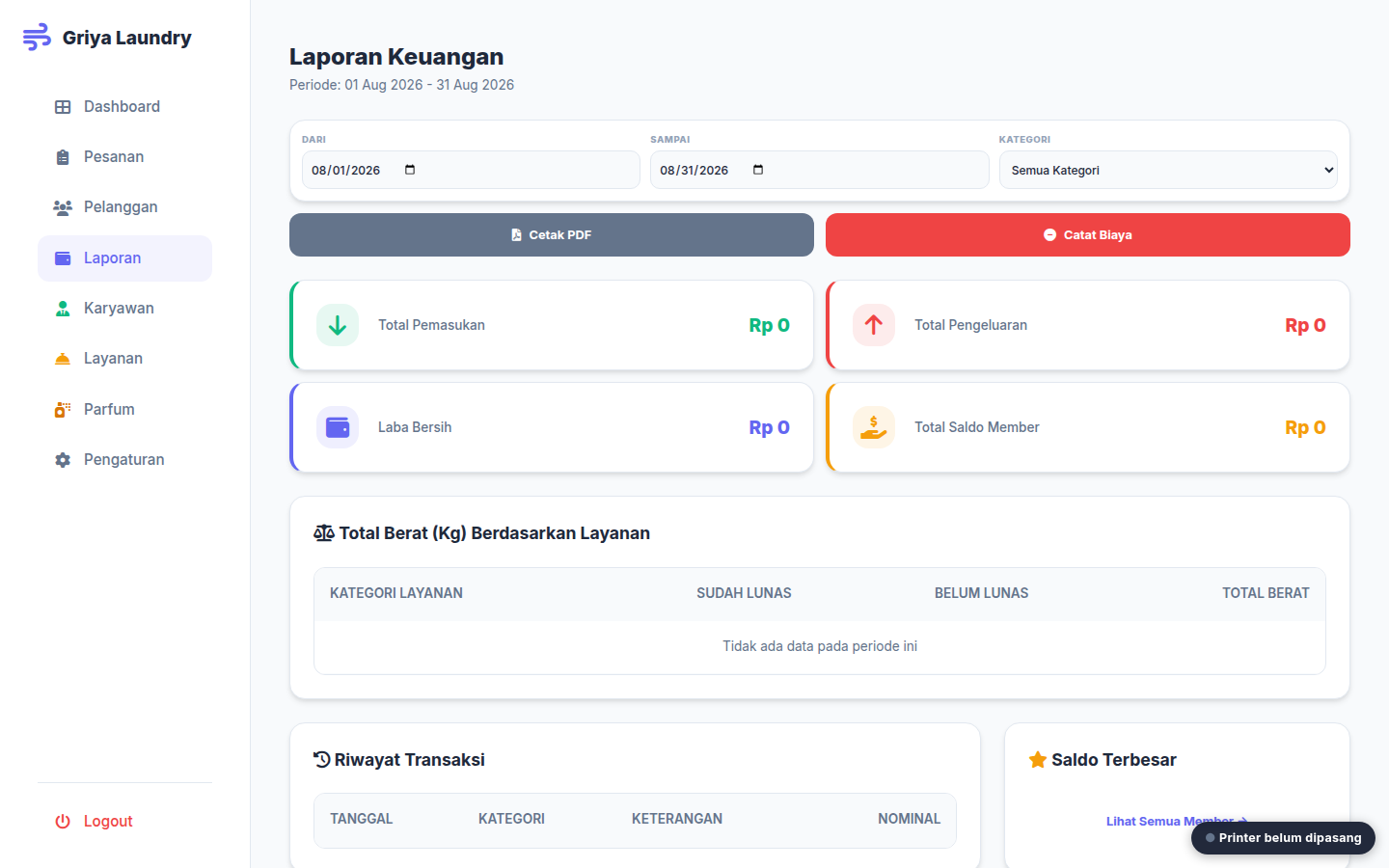 Sistem Pengelola Laundri - screenshot 3