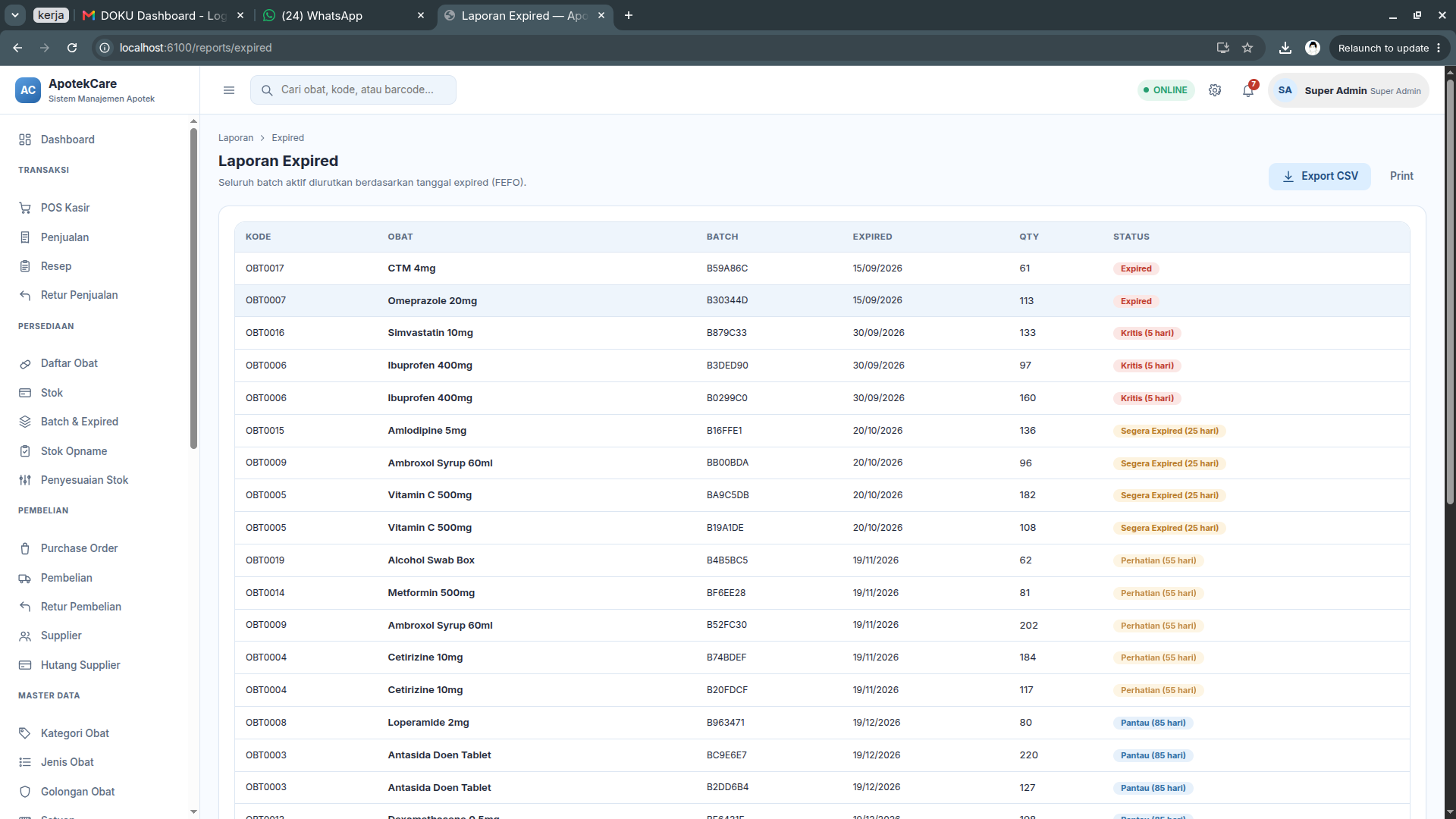 Source Code Apotik Pintar - Sistem Manajemen Apotek Lengkap berbasis PHP Native (POS, Stok FEFO, Offline Sync) - screenshot 3