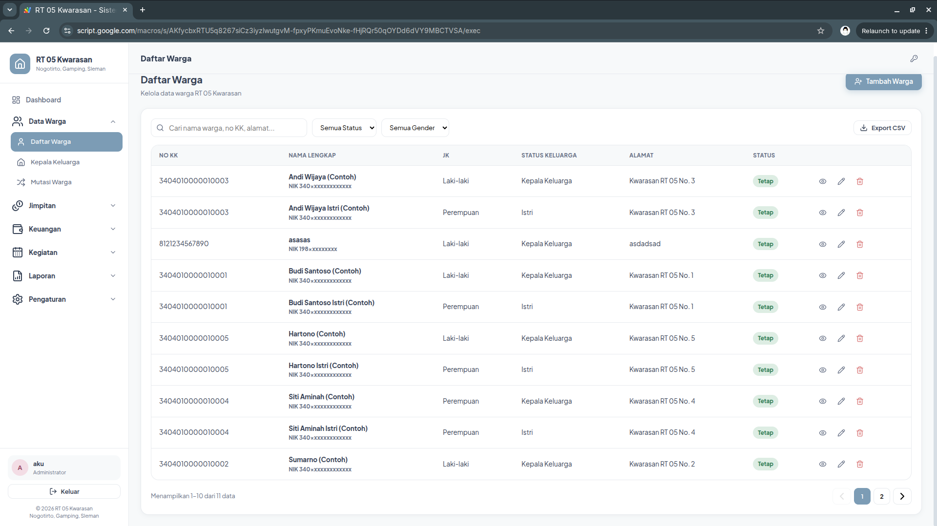 Source Code Sistem Administrasi RT - screenshot 2
